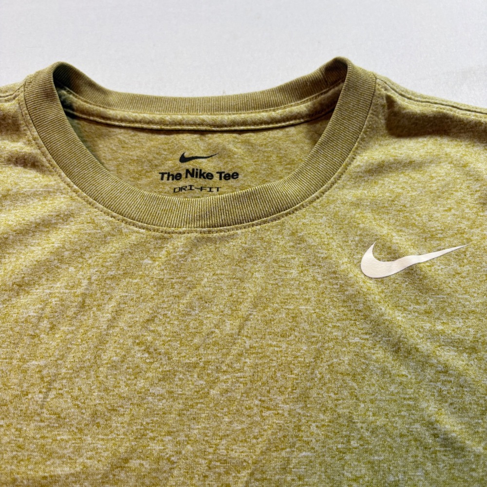 Nike Dri-FIT T-Shirt Womens Small Gold Heathered Short Sleeve Athletic Training